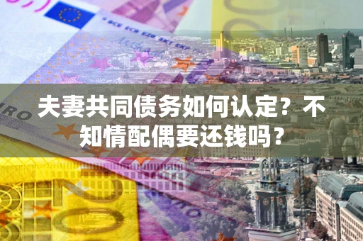北京夫妻共同债务如何认定？不知情配偶要还钱吗？